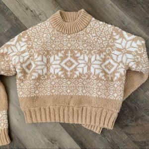 Lottie moss tan white knit crop jumper sweater pullover